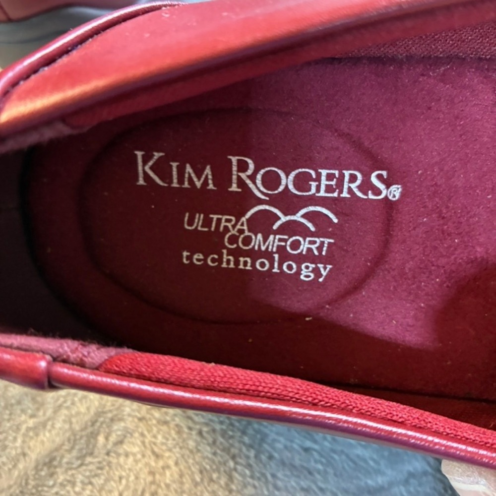 Kim Rogers Blayne Size 8.5M Burgundy Red Horsebit Loafers Ultra Comfort Flats - Picture 4 of 16